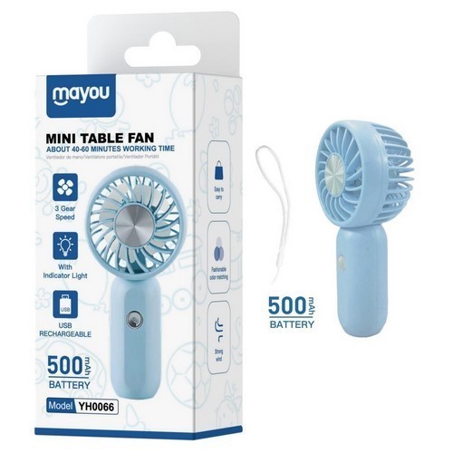 VENTILADOR MAYOU YH0066 AZUL MINI C/CORREA